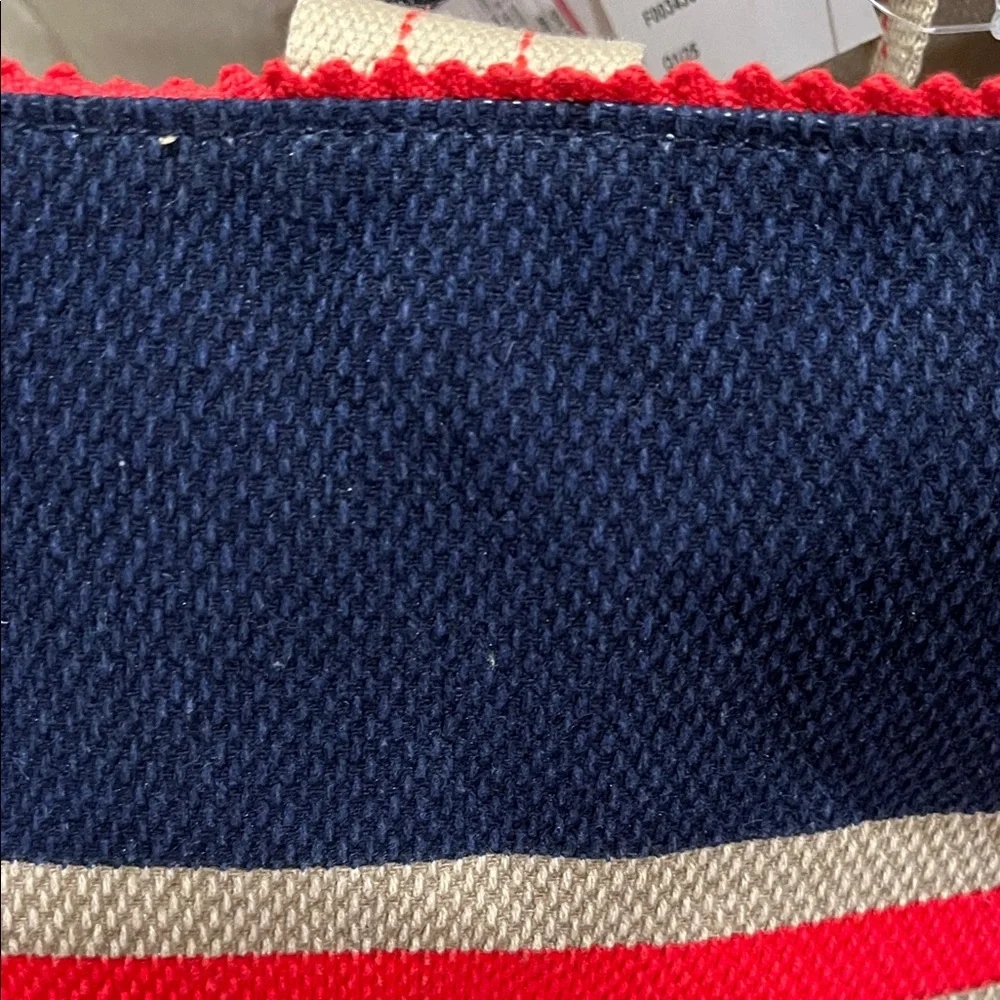Universal Thread Navy/Red Striped Reversible Canvas Tote/NWT